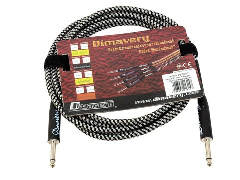 DiMavery Instrumkabel, 3m, Sort/Sølv