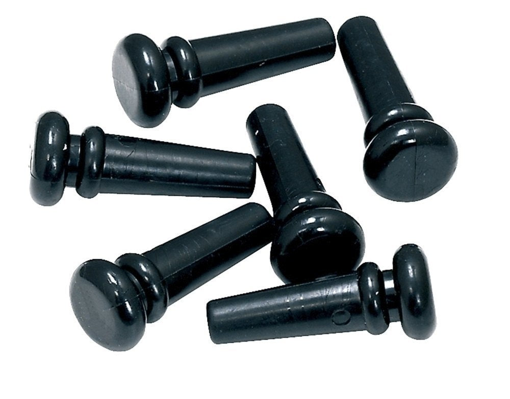 GEWA endeknap i sort PVC til guitar, 6 stk.