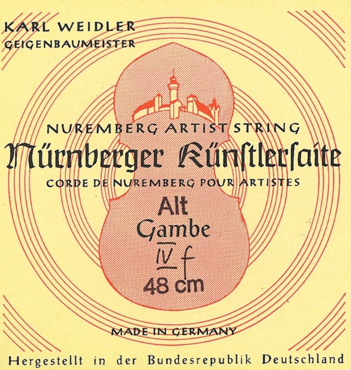 Nürnberger Viola da gambe-strings Kuenstler rope core. Chrome steel wound - D'