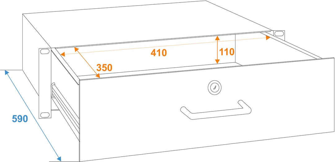 OMNITRONIC Rack Drawer with lock 3U