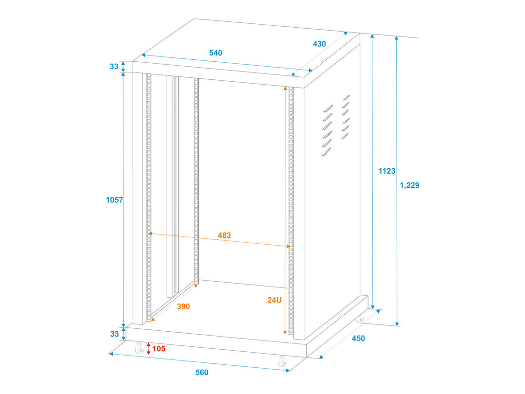 ROADINGER Steel Rack SR-19, 24U