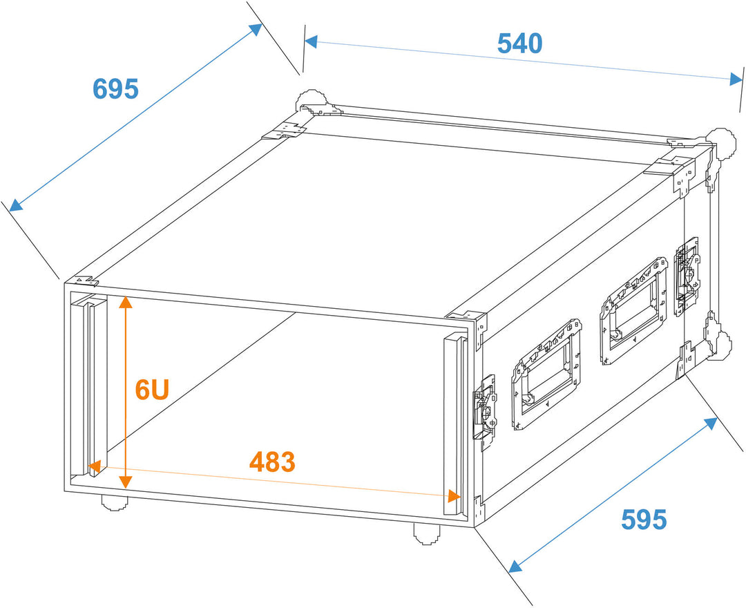 ROADINGER Amplifier Rack PR-2ST, 6U, 57cm deep