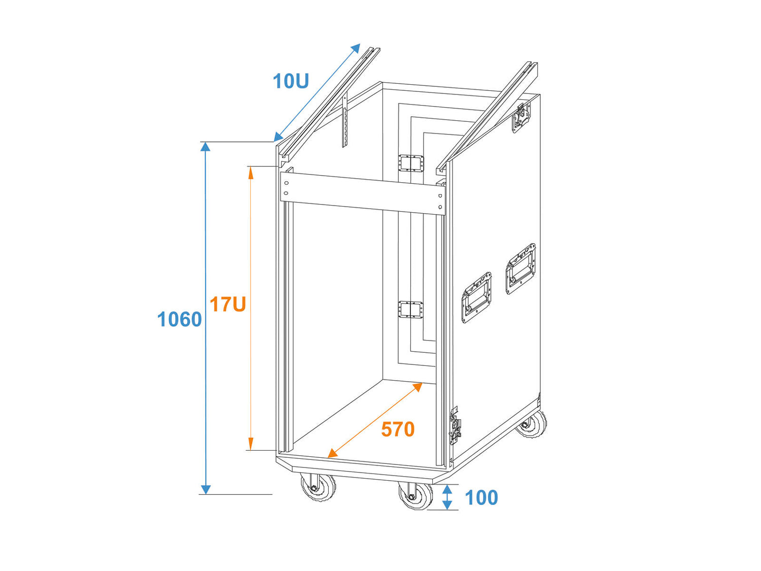 Roadinger Combo Case Pro 17U m. Hjul
