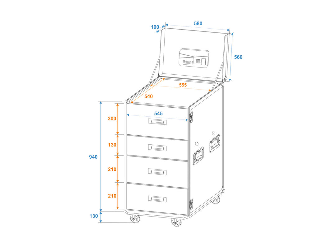 ROADINGER WDS-1 Universal Drawer Case with wheels