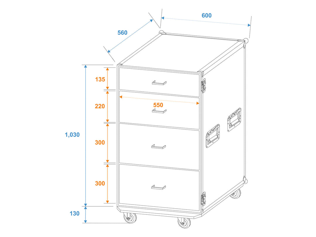 ROADINGER ODS-1 Universal Drawer Case with wheels