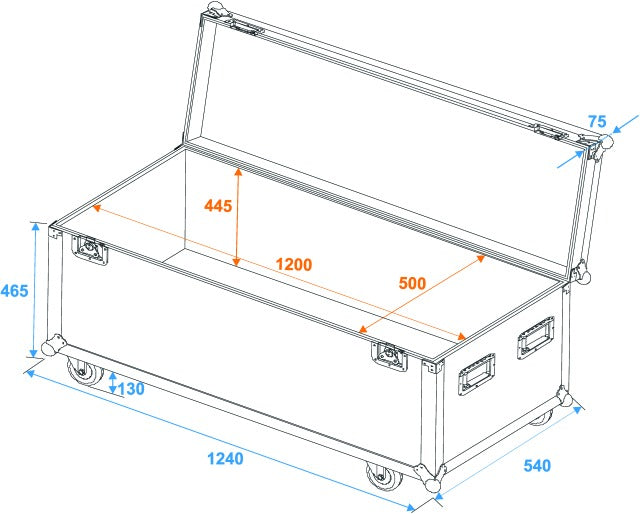 Eurolite Flightcase Pro m. Hjul (120 x 50 x 50cm)