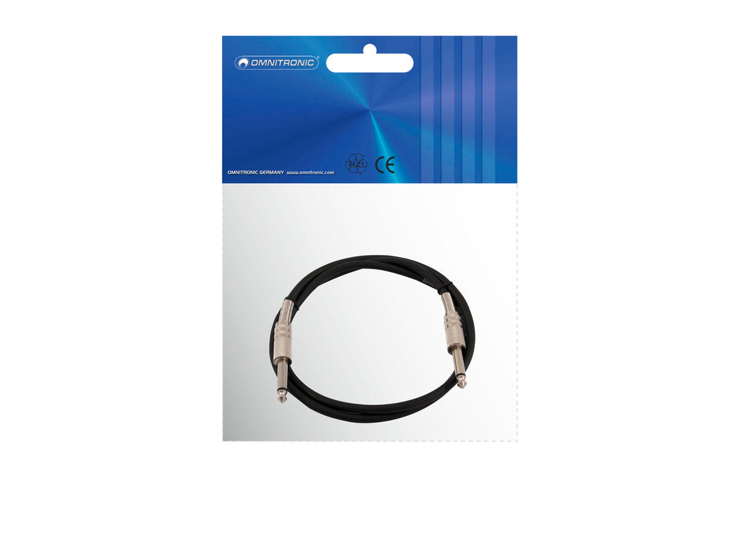 OMNITRONIC Jack Cable 6.3 mono 1.5m bk