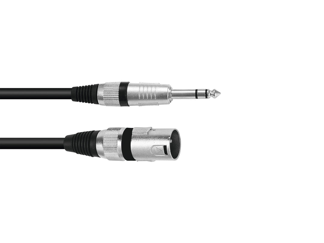OMNITRONIC Adapter Cable XLR(M)/Jack stereo 0.2m bk