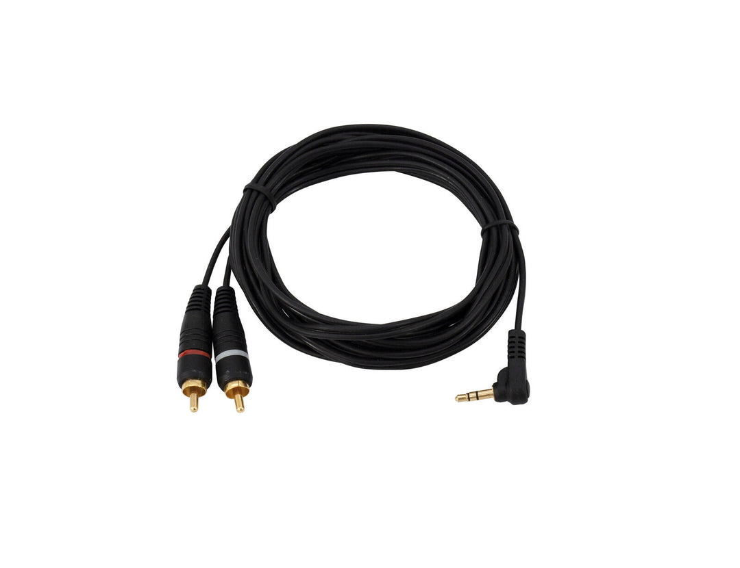 OMNITRONIC Adapter Cable 3.5 Jack 90°/2xRCA 1.5m bk