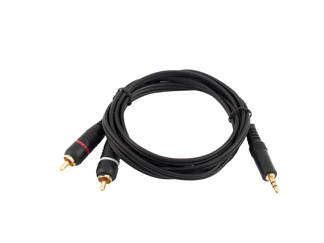OMNITRONIC Adapter Cable 3.5 Jack/2xRCA 3m bk