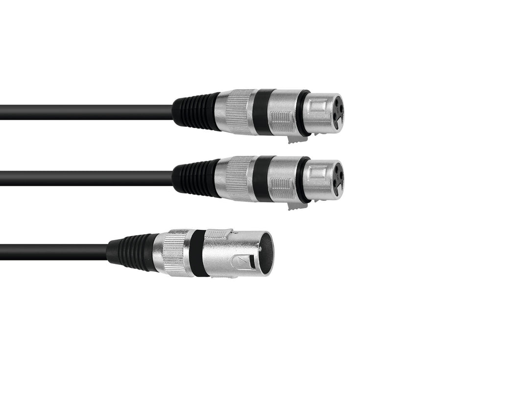 OMNITRONIC Adapter Cable XLR(M)/2xXLR(F) 1.5m bk