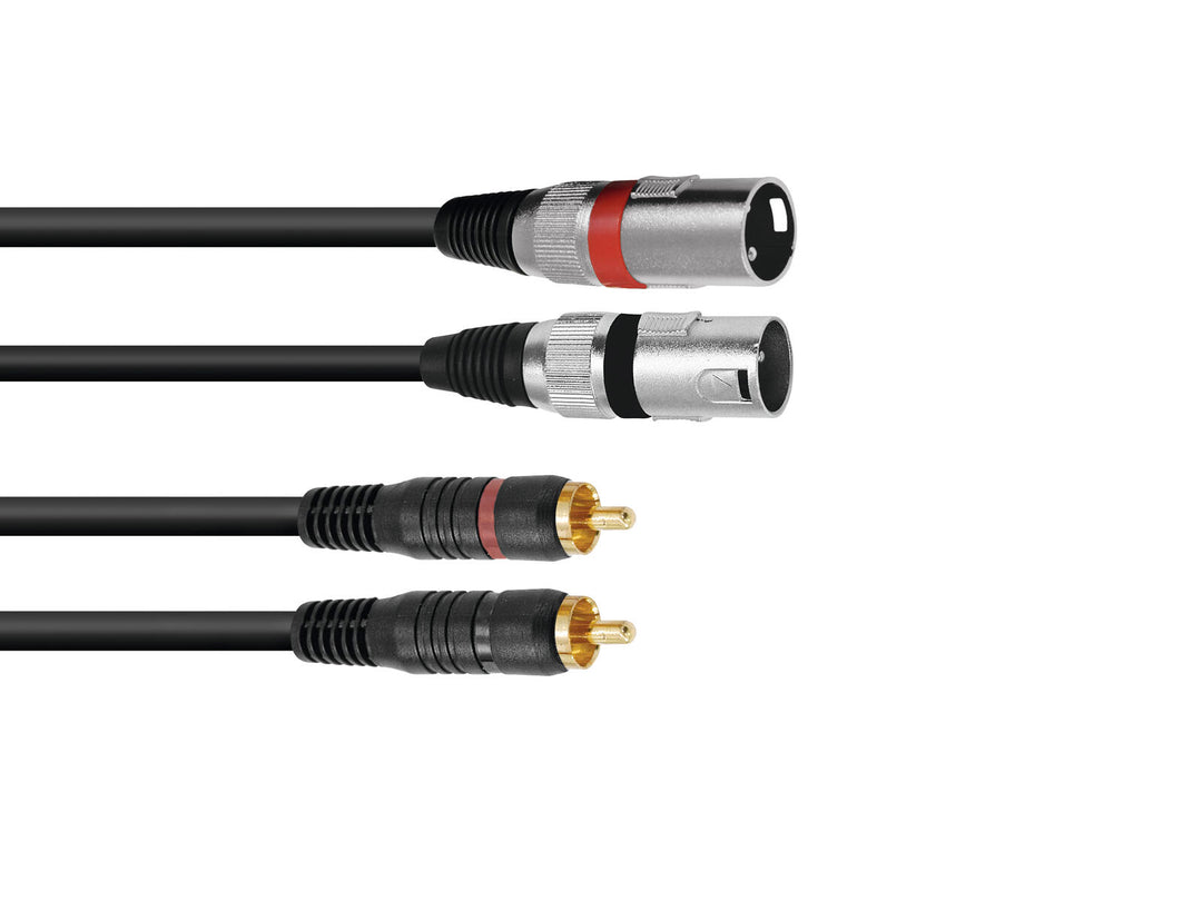 OMNITRONIC Adapter Cable 2xXLR(M)/2xRCA 6m bk