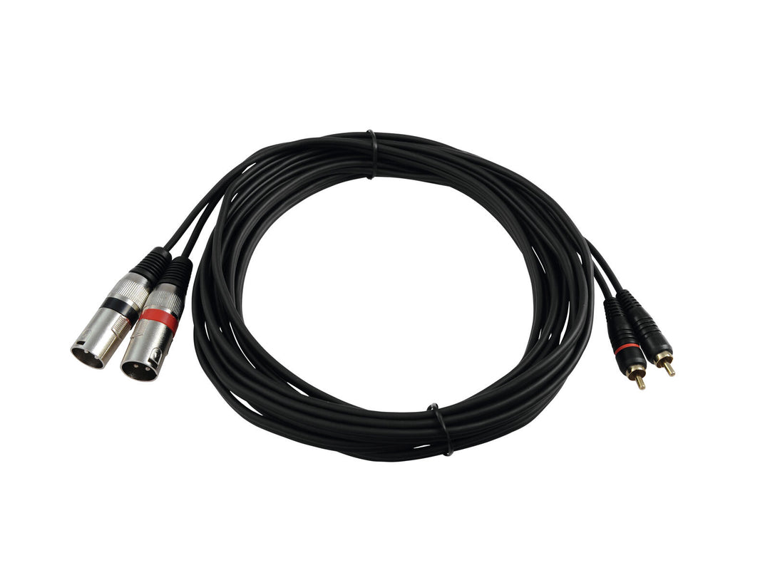 OMNITRONIC Adapter Cable 2xXLR(M)/2xRCA 6m bk