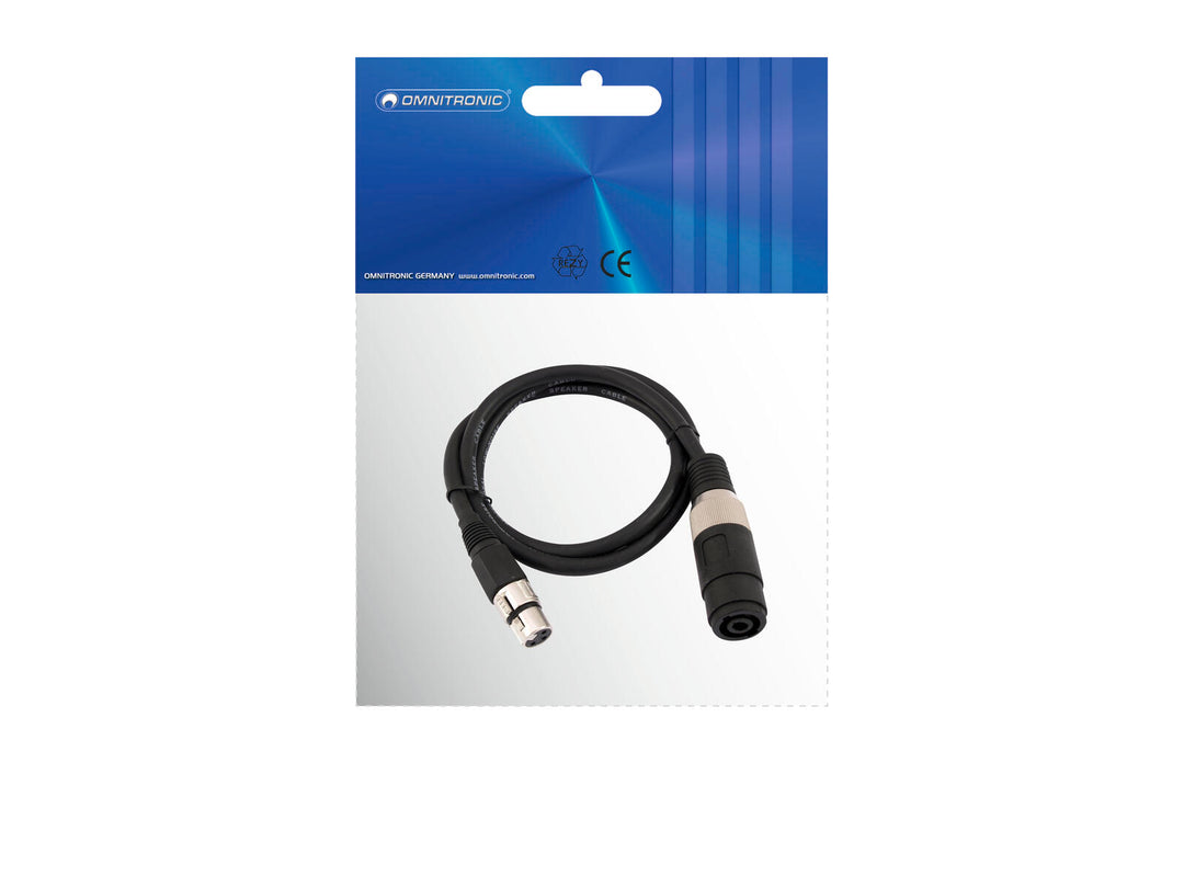 OMNITRONIC Adapter Cable Speaker(F)/XLR(F) 1m bk