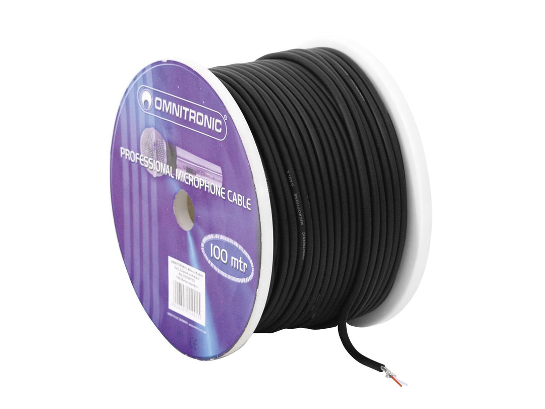 OMNITRONIC Microphone Cable 2x0.22 100m bk