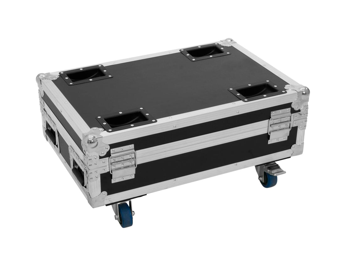 ROADINGER Flightcase 4x AKKU BAR-6 Glow QCL Flex QuickDMX with charging function