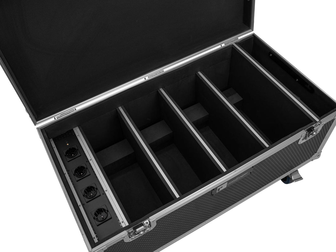 ROADINGER Flightcase 4x AKKU Multiflood IP 8x10W RGBW Wash CRMX with charging function