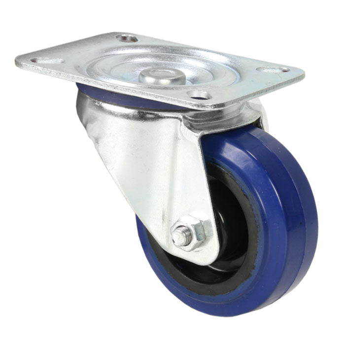 Adam Hall Hardware 372081 - Swivel Castor 80 mm with blue Wheel