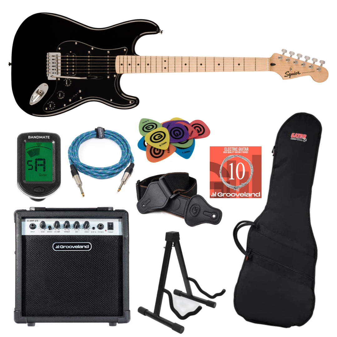 Fender Squier Sonic Stratocaster HSS Startpakke (Sort)