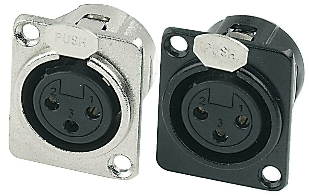 GEWA XLR-hunbøsning til fast installation, sort