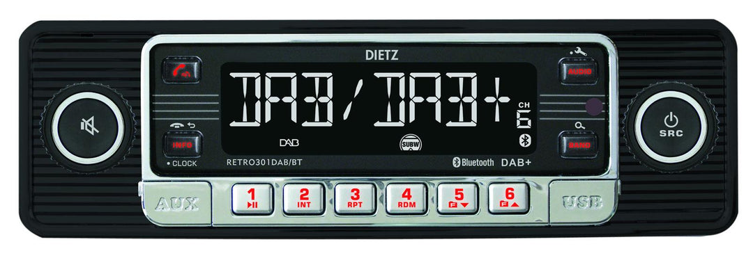 Retro Radio - DAB +, Bluetooth og USB, Sort