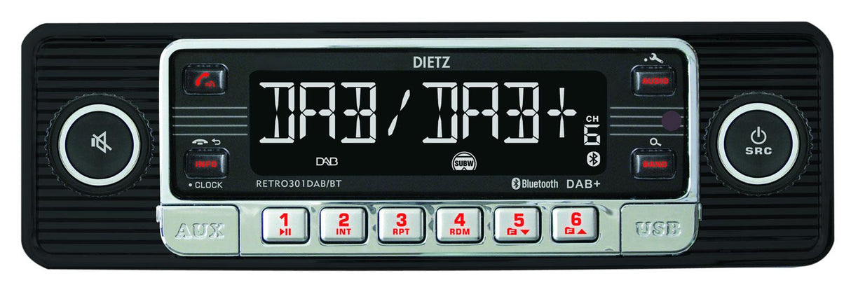 Retro Radio - DAB +, Bluetooth og USB, Sort