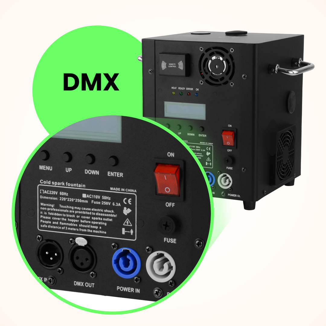 Firefog SPARK600 gnistmaskine med kolde gnister og DMX