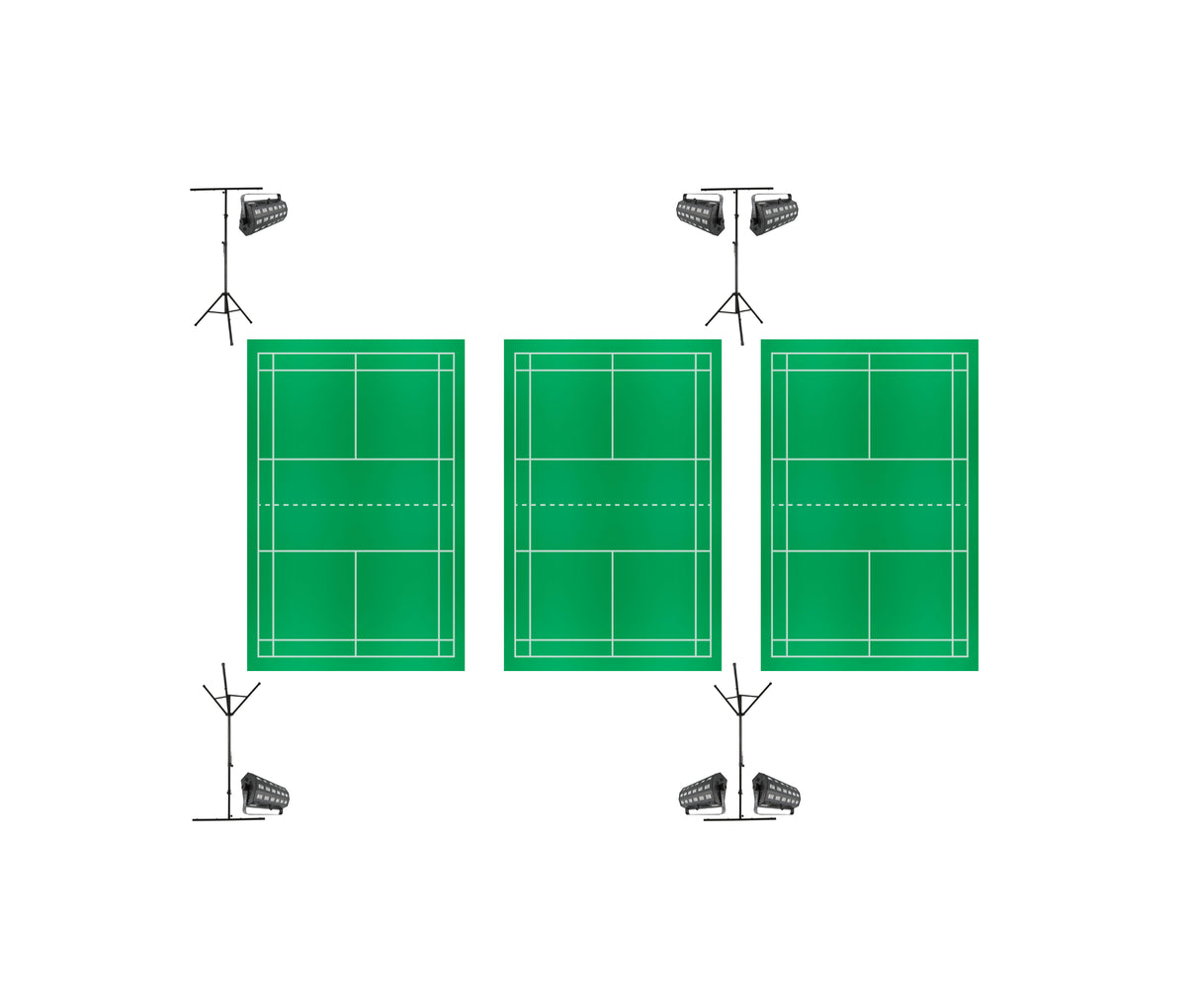 Natminton komplet pakke for 3 baner