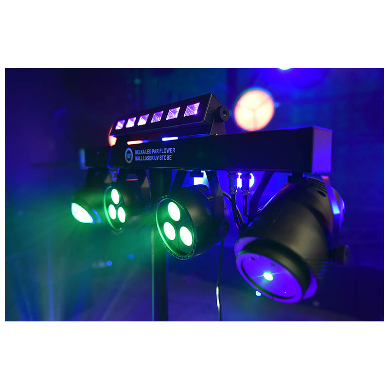 LIGHT4ME T-BAR LED PAR BLOMSTERKUGLE LASER UV STROBE diskotekbelysning multieffekt