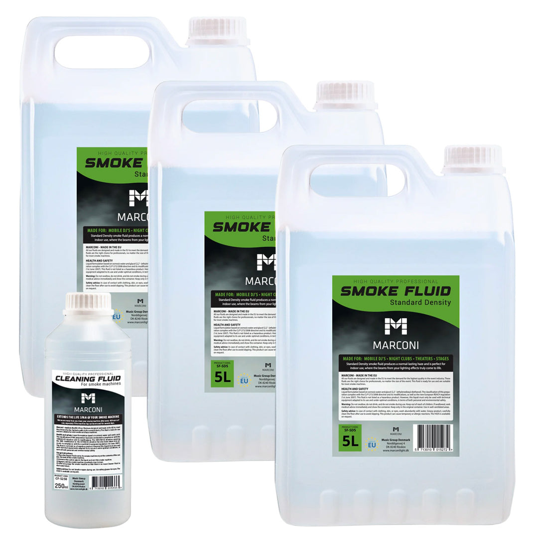 3 x 5L Røgvæske (Standard Density) + 250ml Rensevæske