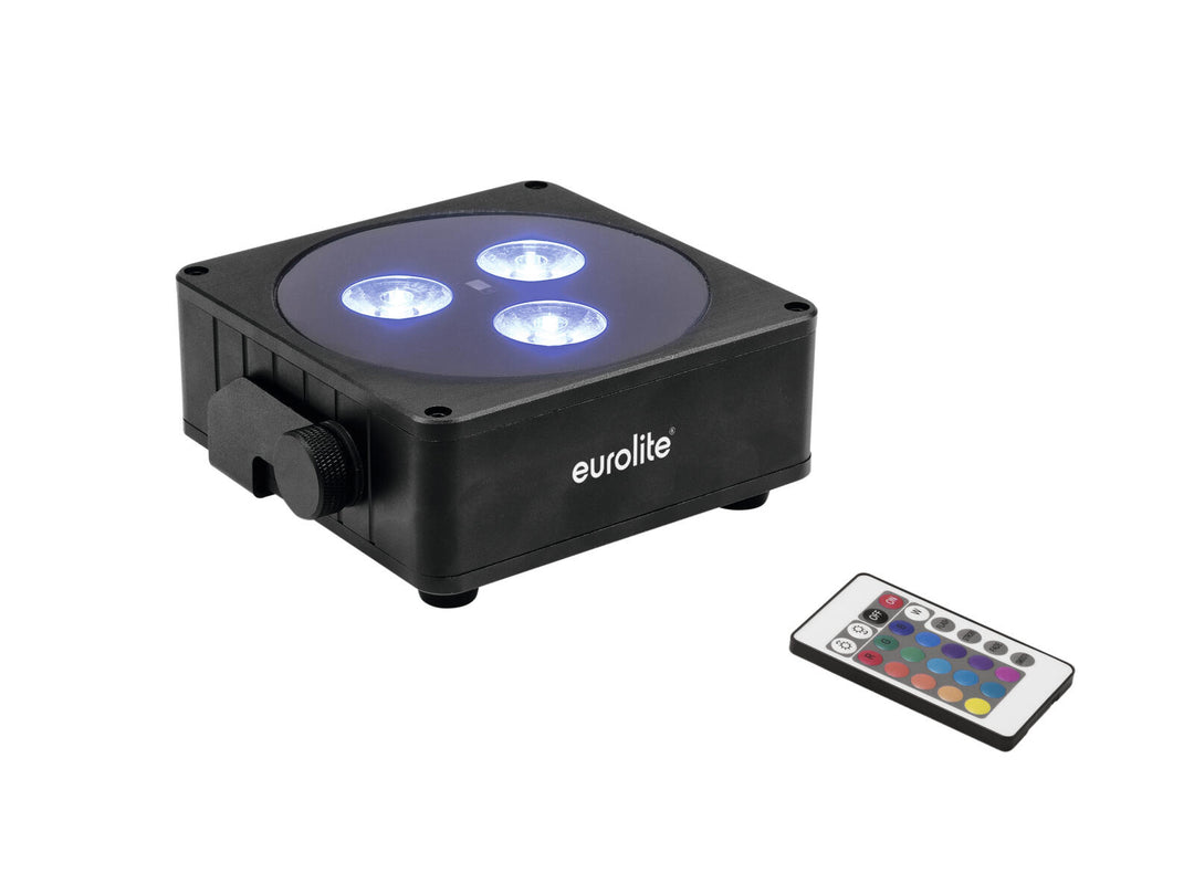 EUROLITE Set 4x AKKU Flat Light 3 bk + Charger + Soft Bag
