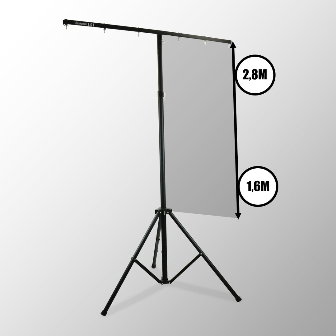 Hardman LS1 lysstativ med tværstang, 1,6 til 2,8 m, 45 kg