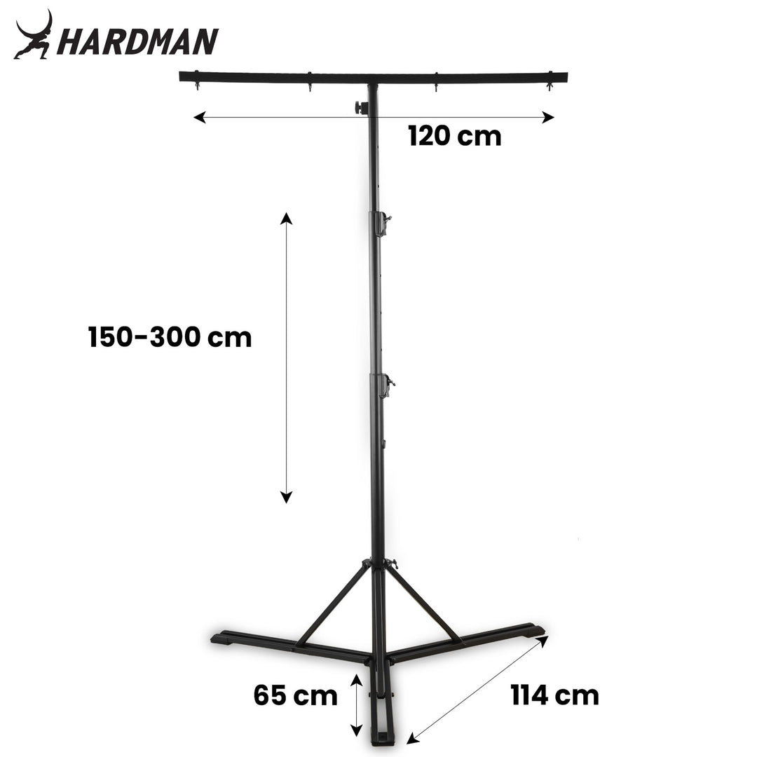 Hardman HLS13 lysstativ med T-bar og taske, 3 m, 70 kg