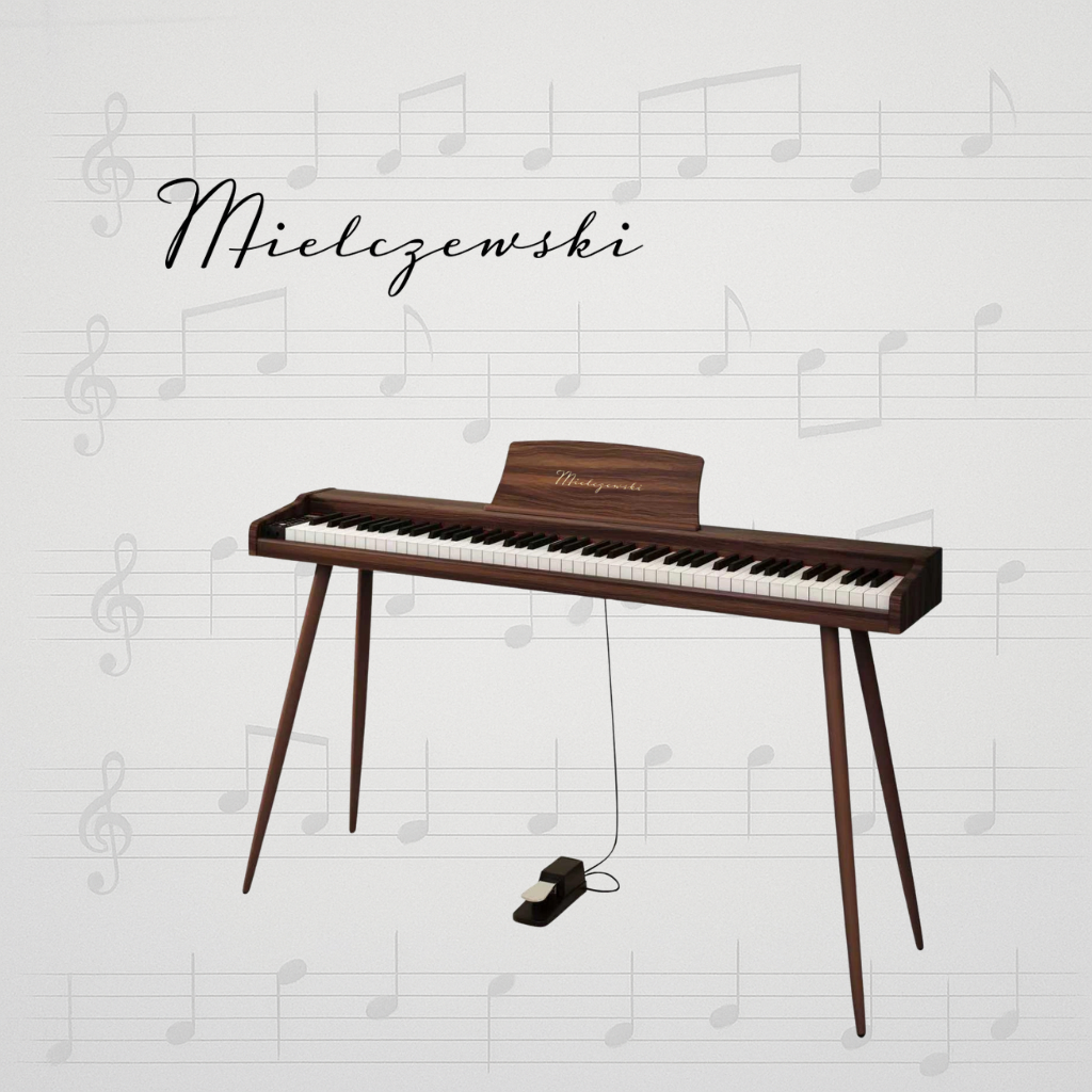 Mielczewski digitalpiano med metalben, brun