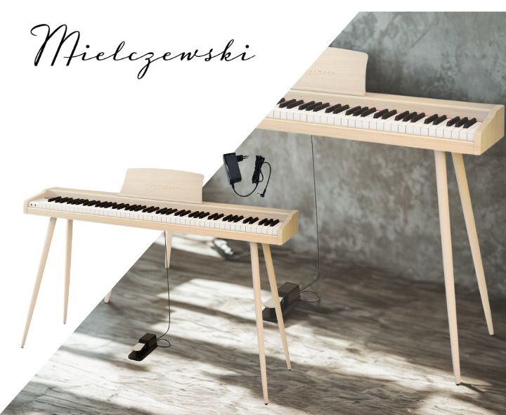 Mielczewski digitalpiano med metalben, beige