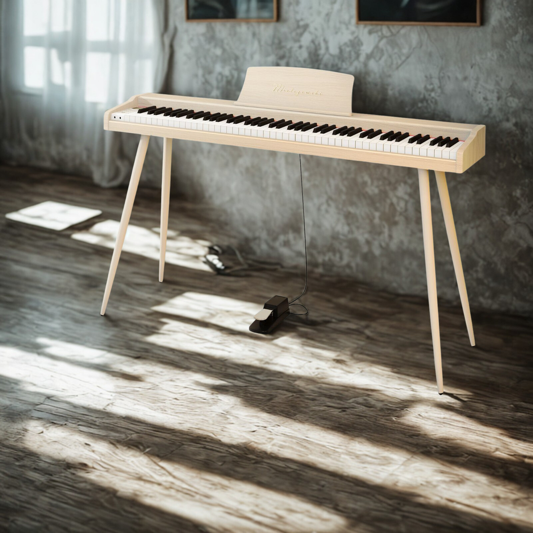 Mielczewski digitalpiano med metalben, beige