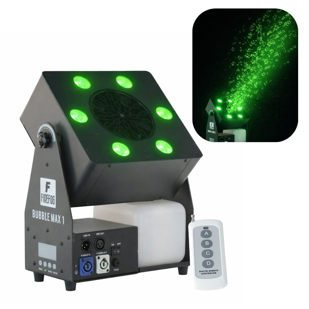 Firefog Bubble Max 1 boblemaskine med LED, DMX og fjernbetjening