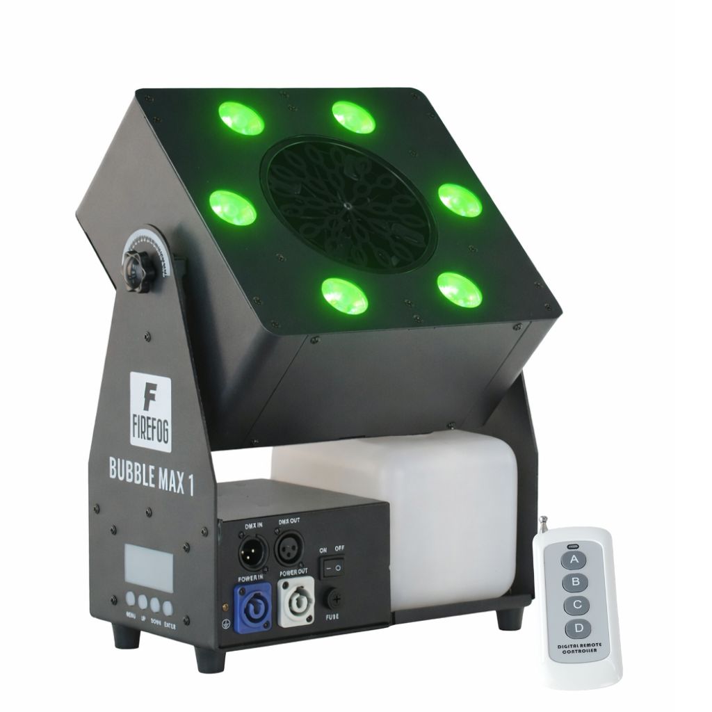 Firefog Bubble Max 1 boblemaskine med LED, DMX og fjernbetjening