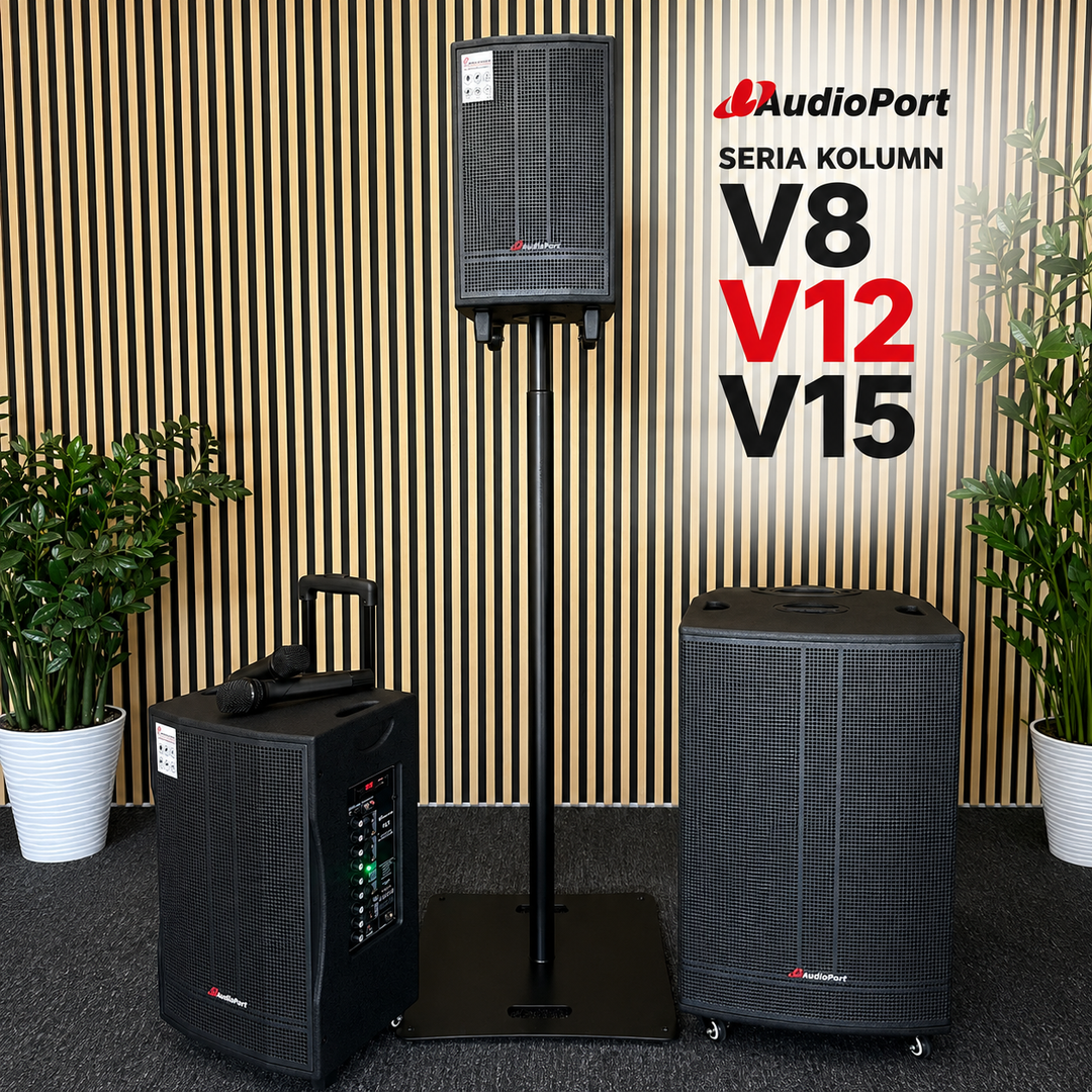 Audioport V15 transportabel aktiv højttaler 500 W med 2 mikrofoner