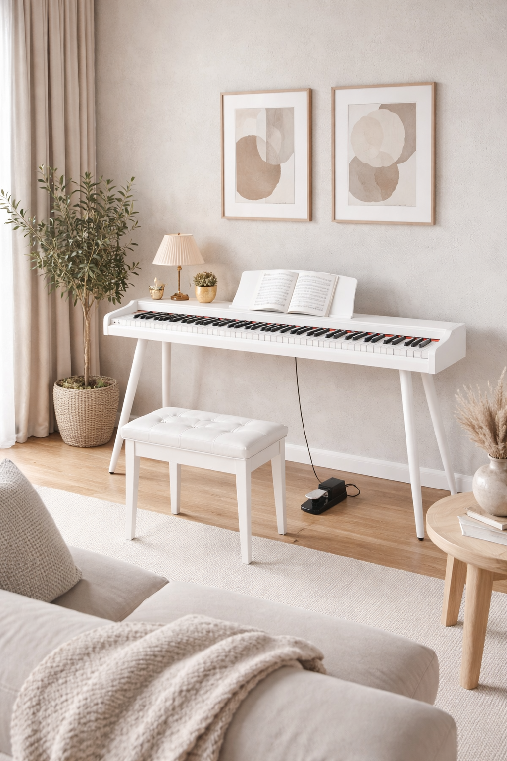 Mielczewski Virelai digitalpiano med ben, hvid