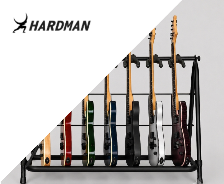 Hardman guitarstativ til 7 guitarer, foldbart