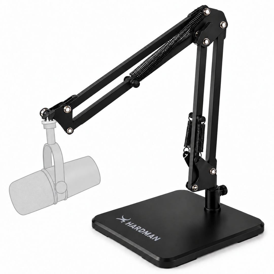 Hardman bordmikrofonstativ med tung base og arm, op til 2,5 kg