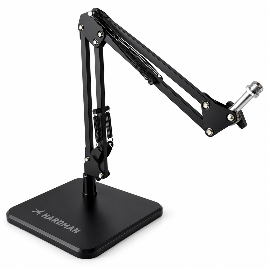 Hardman bordmikrofonstativ med tung base og arm, op til 2,5 kg