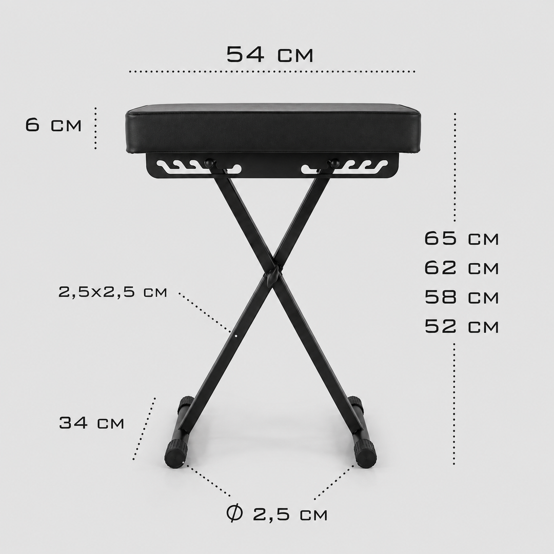 Hardman SB006 foldbar klaverbænk, sort