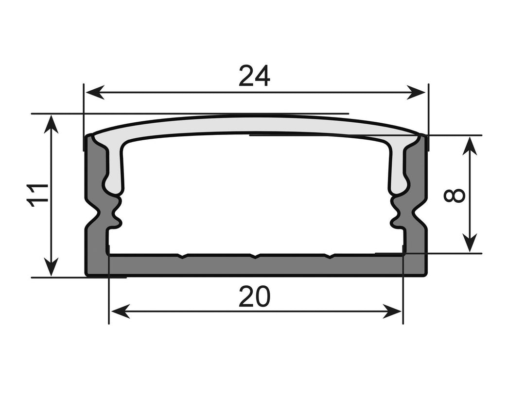 EUROLITE U-profile 20mm for LED Strip silver 2m