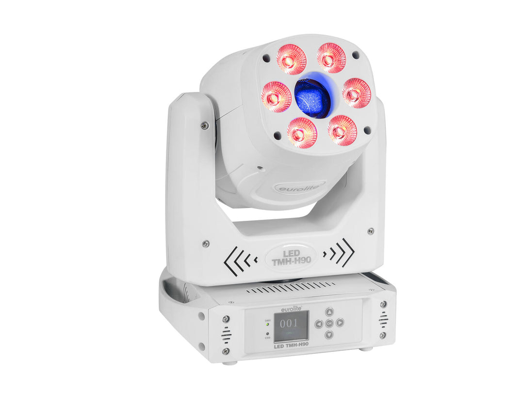 EUROLITE Set 2x LED TMH-H90 Hybrid Moving Head Spot/Wash COB wh + Case