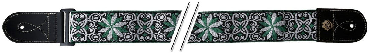 GEWA Guitar Straps F&S Folk Jacquard - Green-White