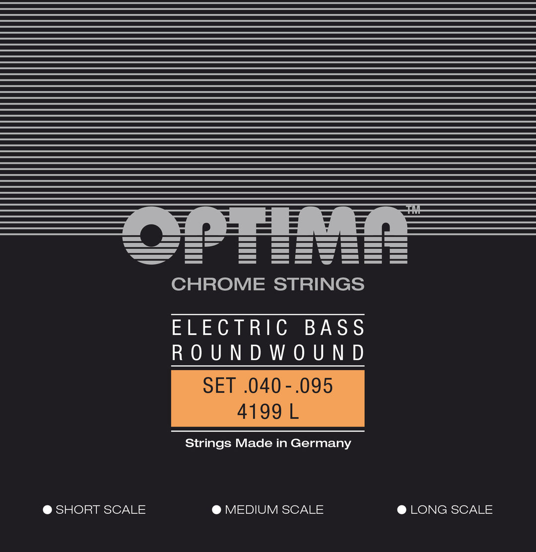 Optima E-Bass Strings Chrome Strings Round Wound Long Scale - Set 4-string light (4199L)
