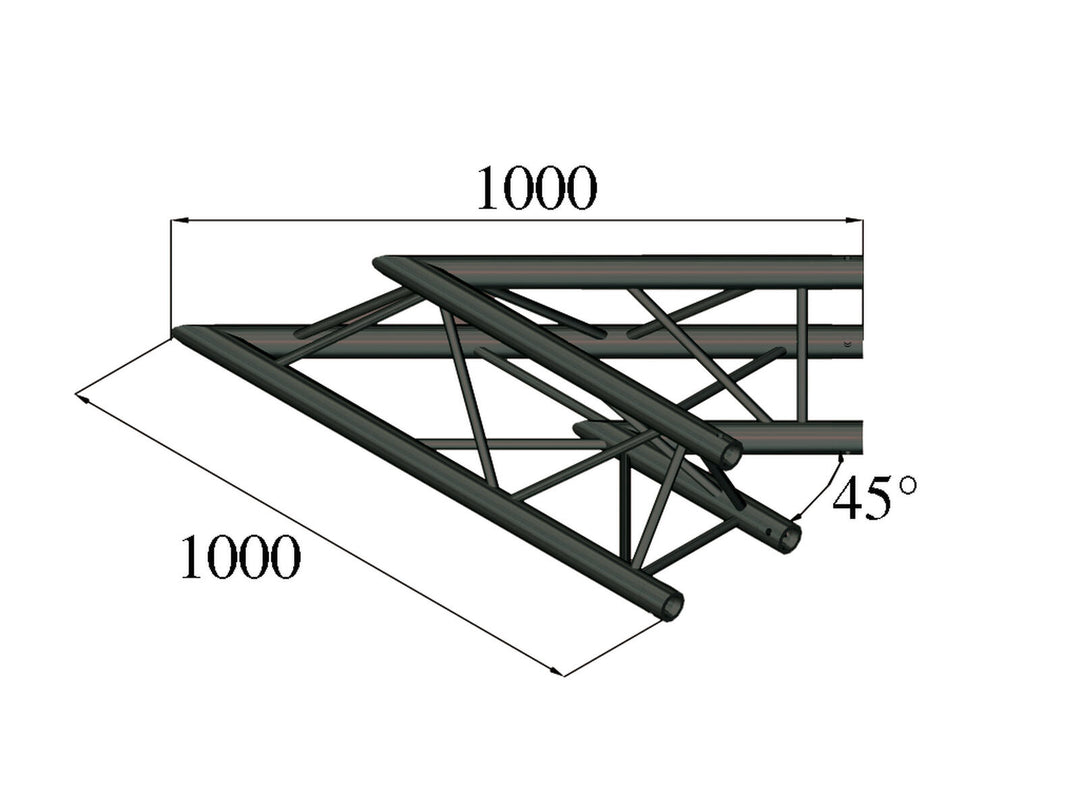 ALUTRUSS TRILOCK S-PAC 19 2-way Corner 45° black