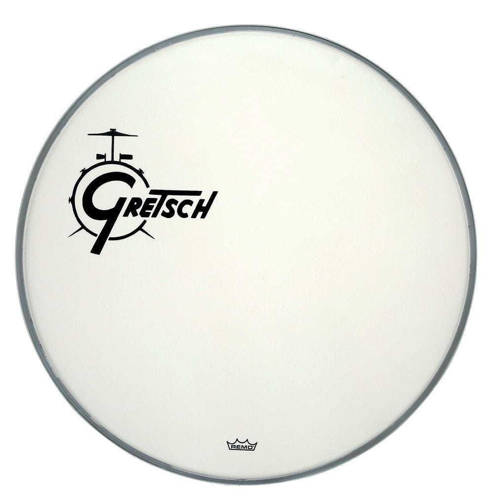 Gretsch Ambassador Coated 20" stortrommeskind, sort logo til venstre